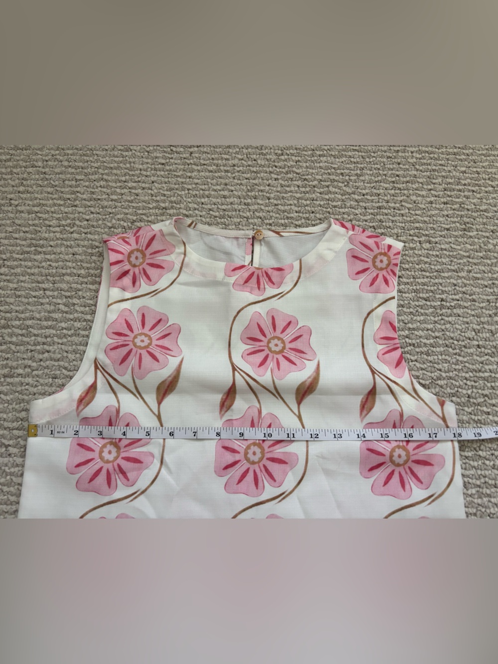 Commense White A-Line Dress with Pink Floral Print - Picture 4 of 6